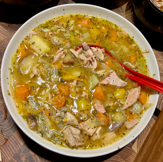 Country Style Leftover Turkey Soup
